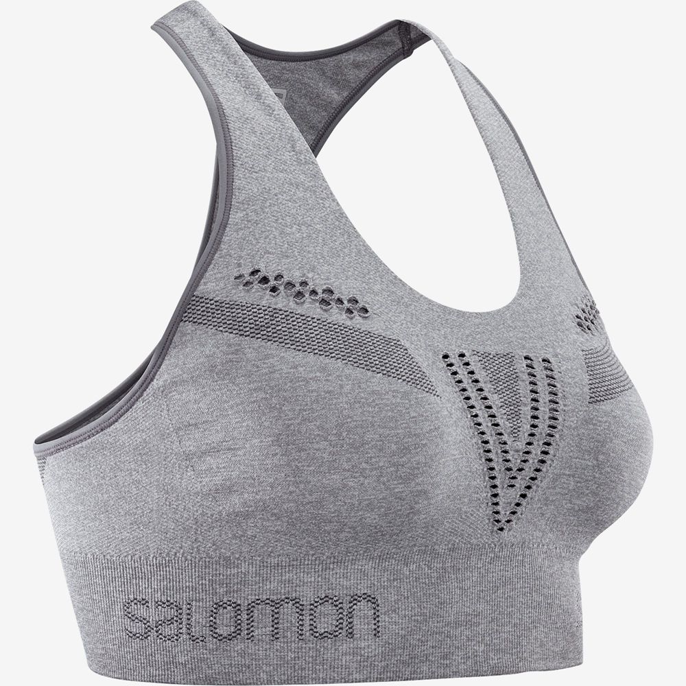 Dámské Bra Salomon ESSENTIAL MOVE ON SEAMLESS Sportovní Šedé | KBC-950742