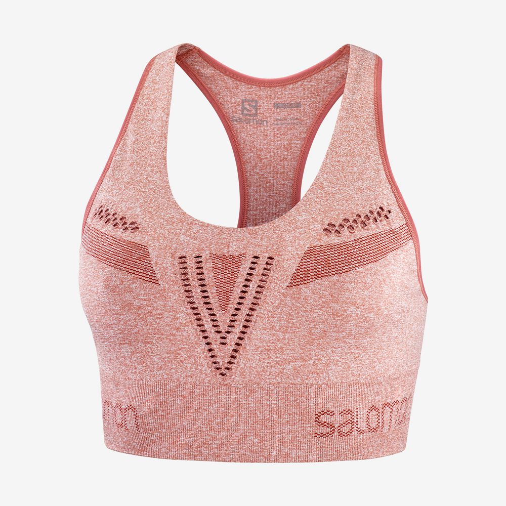 Dámské Bra Salomon ESSENTIAL MOVE ON SEAMLESS Sportovní Brick Dust | TAY-376804