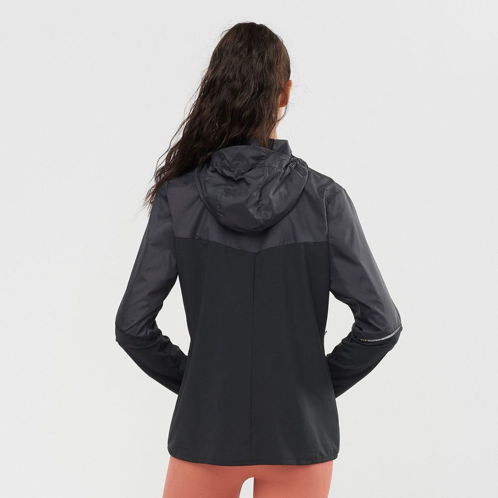 Dámské Bundy Salomon AGILE FULL ZIP HOODIE Černé | OTB-143279