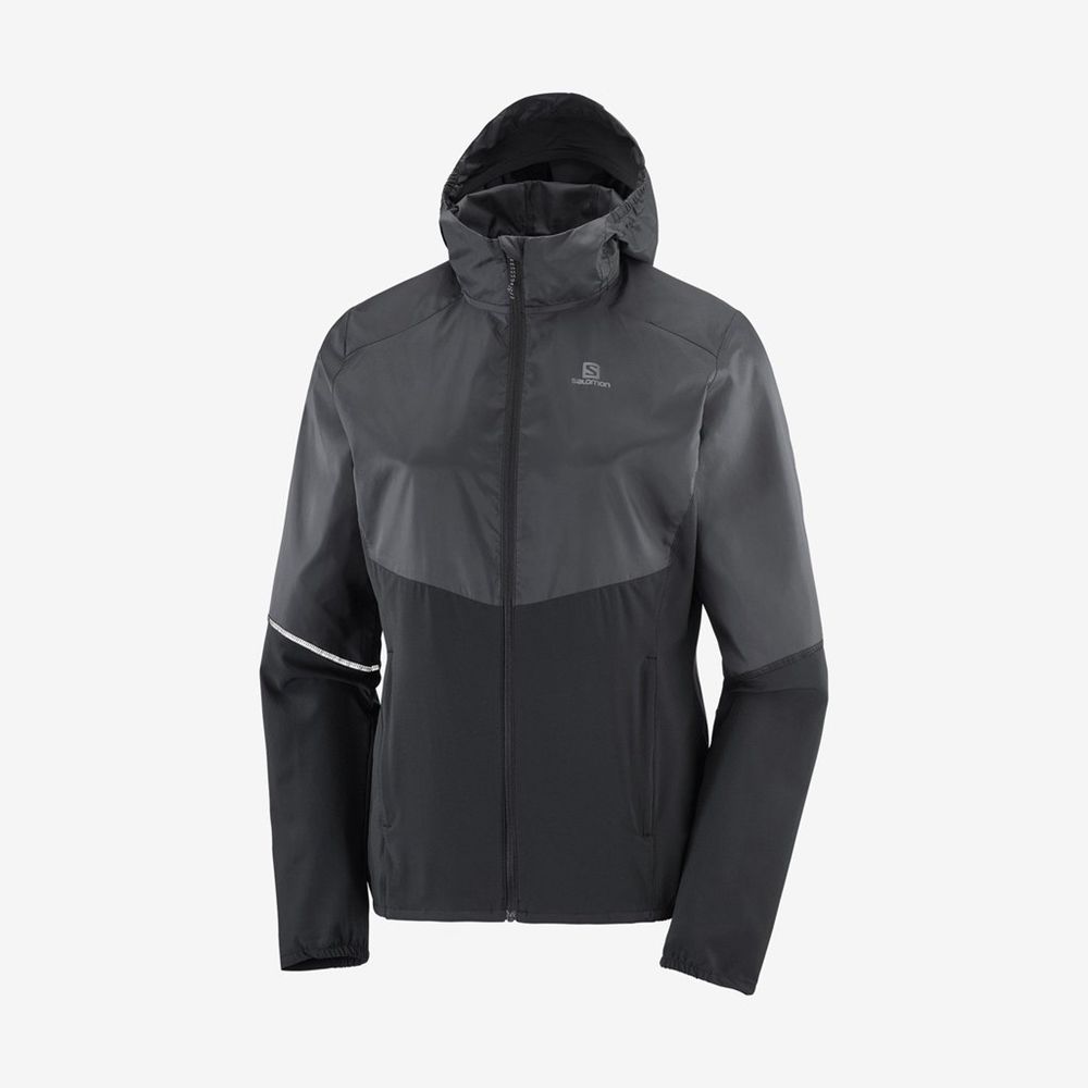 Dámské Bundy Salomon AGILE FULL ZIP HOODIE Černé | OTB-143279