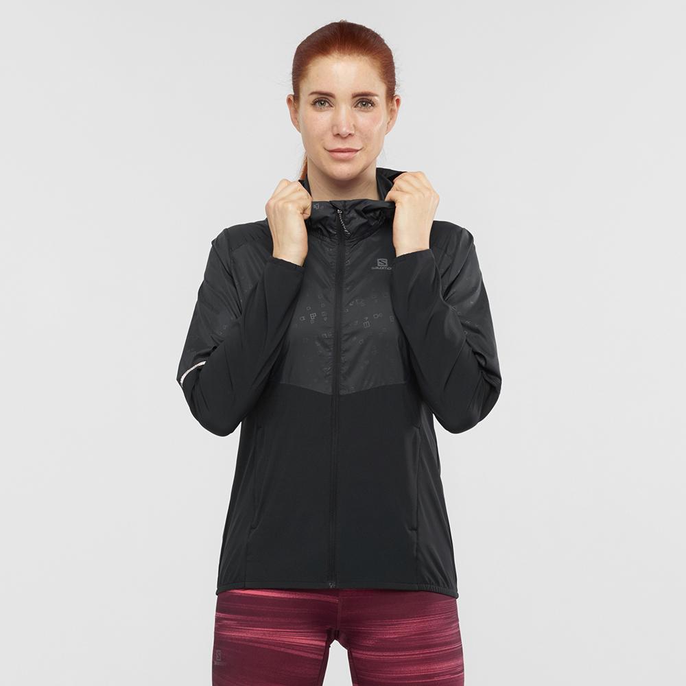 Dámské Bundy Salomon AGILE FZ HOODIE W Černé | NGX-130549