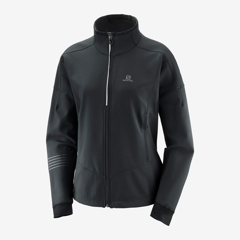 Dámské Bundy Salomon LIGHTNING WARM SSHELL JKT W Nepromokavé Černé | 9786IWGYR