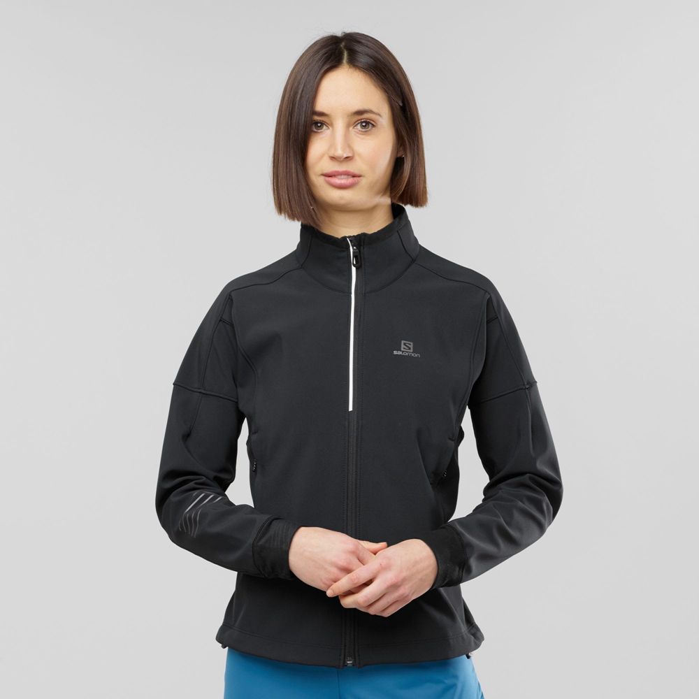 Dámské Bundy Salomon LIGHTNING WARM SSHELL JKT W Nepromokavé Černé | 9786IWGYR