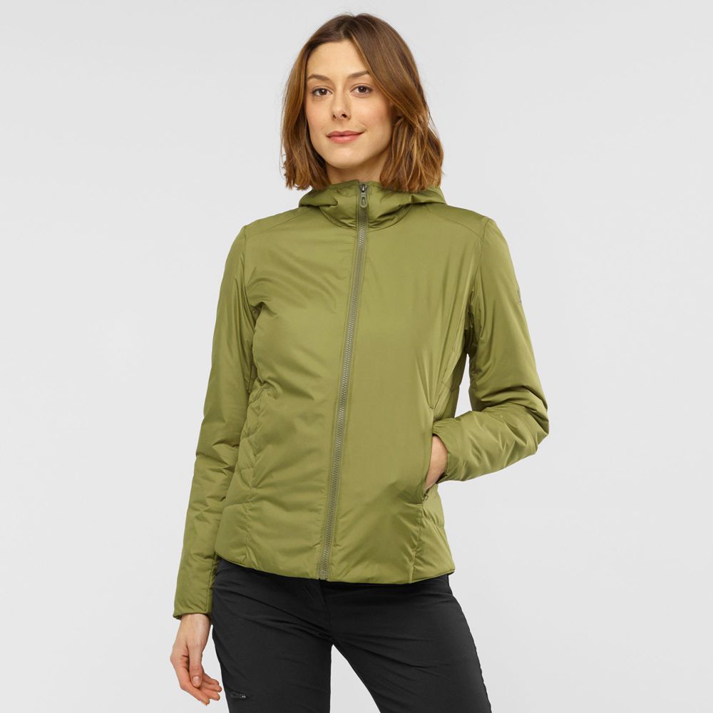 Dámské Bundy Salomon OUTRACK INSULATED Olivy Zelené Zelene | OVQ-813540