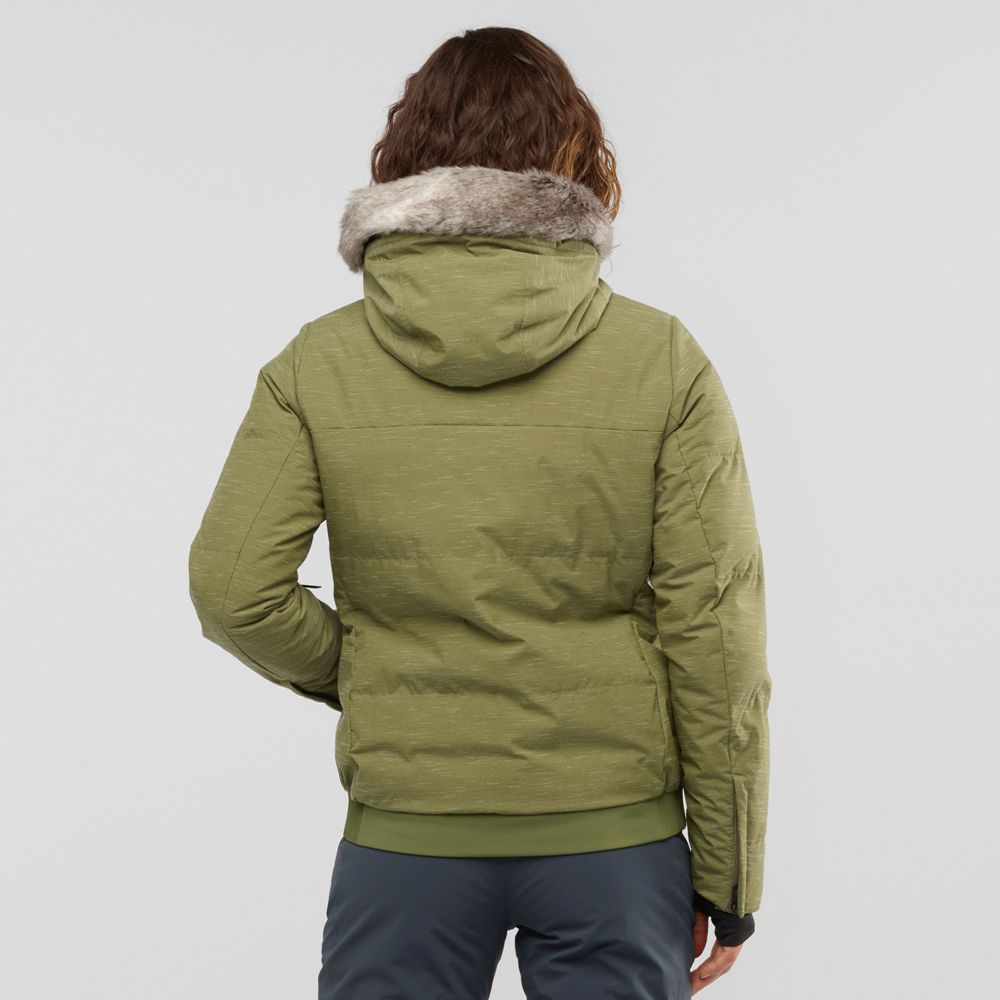 Dámské Bundy Salomon SNUGGLY WARM W Ski Olivy Zelené Zelene | VAR-812960