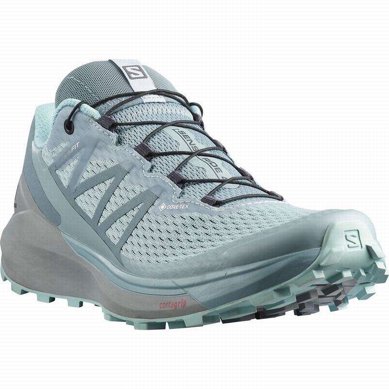 Dámské Běžecké Boty Salomon SENSE RIDE 4 GORE-TEX INVISIBLE FIT Zelene Tyrkysové | IJX-854167