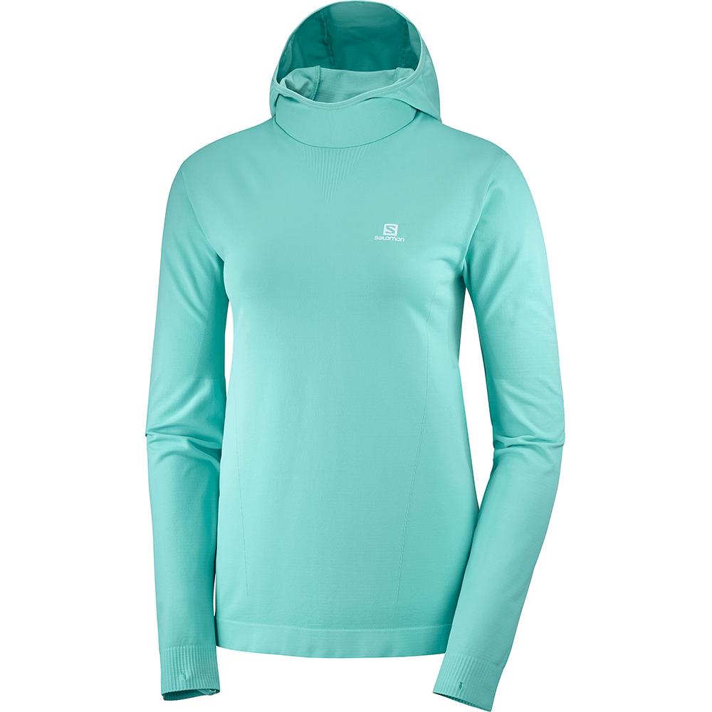 Dámské Mezivrstvy Salomon AGILE MID HOODIE W SEAMLESS Tyrkysové | ITZ-462357