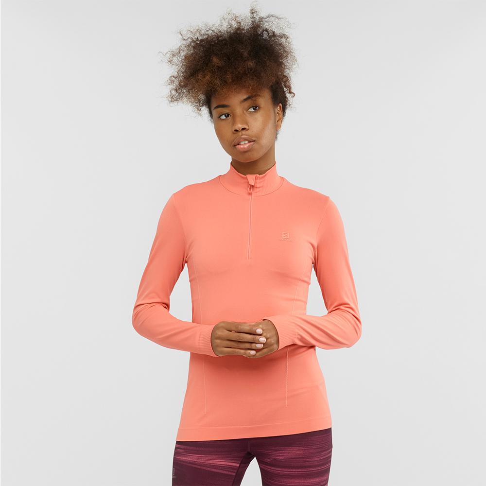 Dámské Mezivrstvy Salomon COMET SEAMLESS HALF ZIP W Koralove | JWG-804165