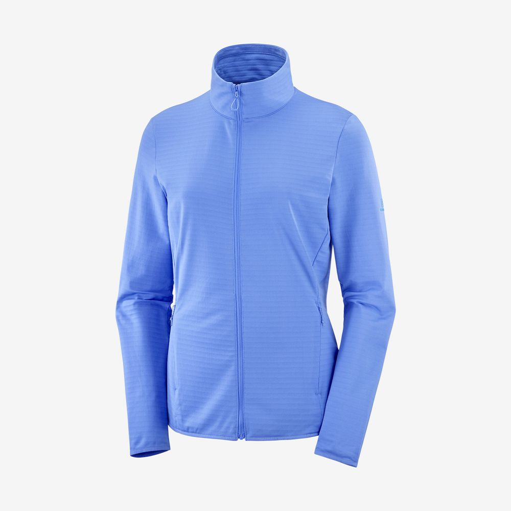 Dámské Mezivrstvy Salomon ESSENTIAL LIGHTWARM Full Zip Střední Vrstva Jacket Blankyt | AEP-627950