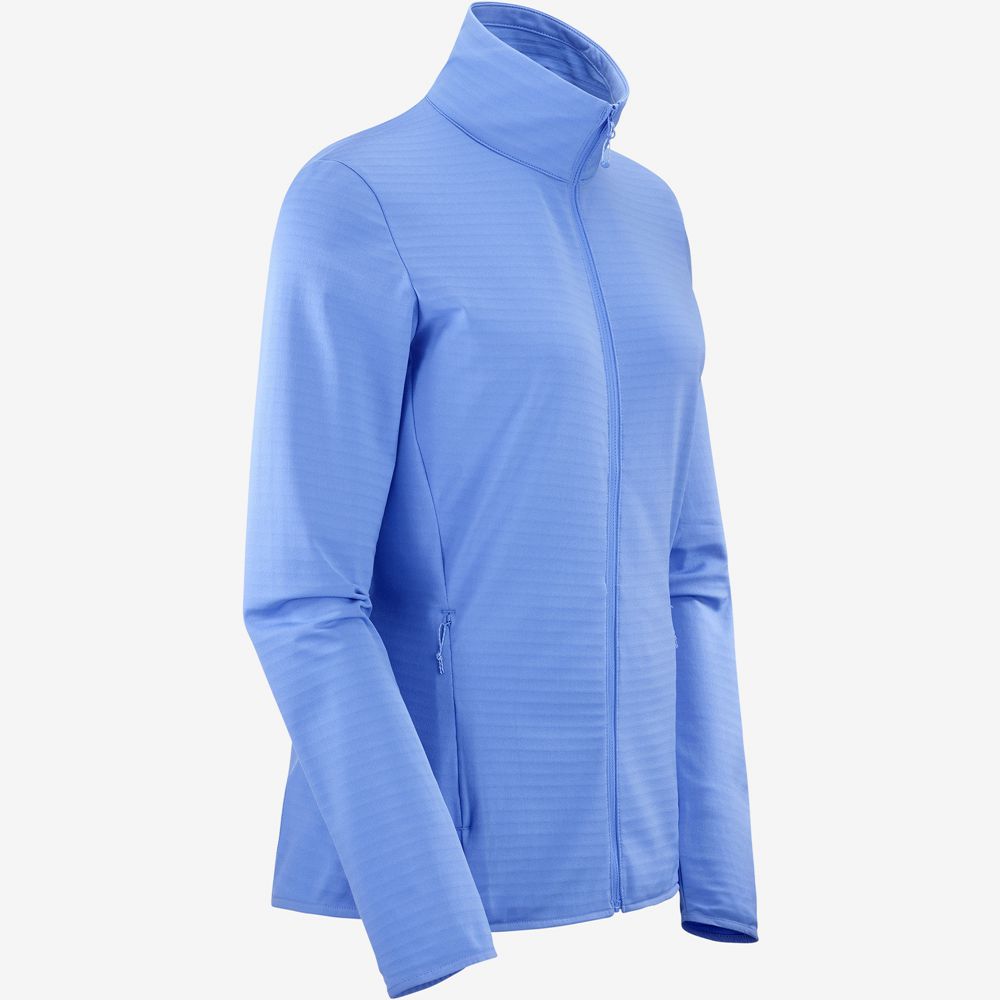 Dámské Mezivrstvy Salomon ESSENTIAL LIGHTWARM Full Zip Střední Vrstva Jacket Blankyt | AEP-627950