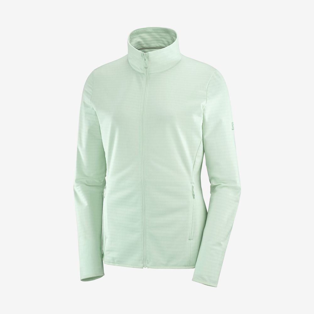 Dámské Mezivrstvy Salomon ESSENTIAL LIGHTWARM Full Zip Střední Vrstva Jacket Blankyt | VKE-029465