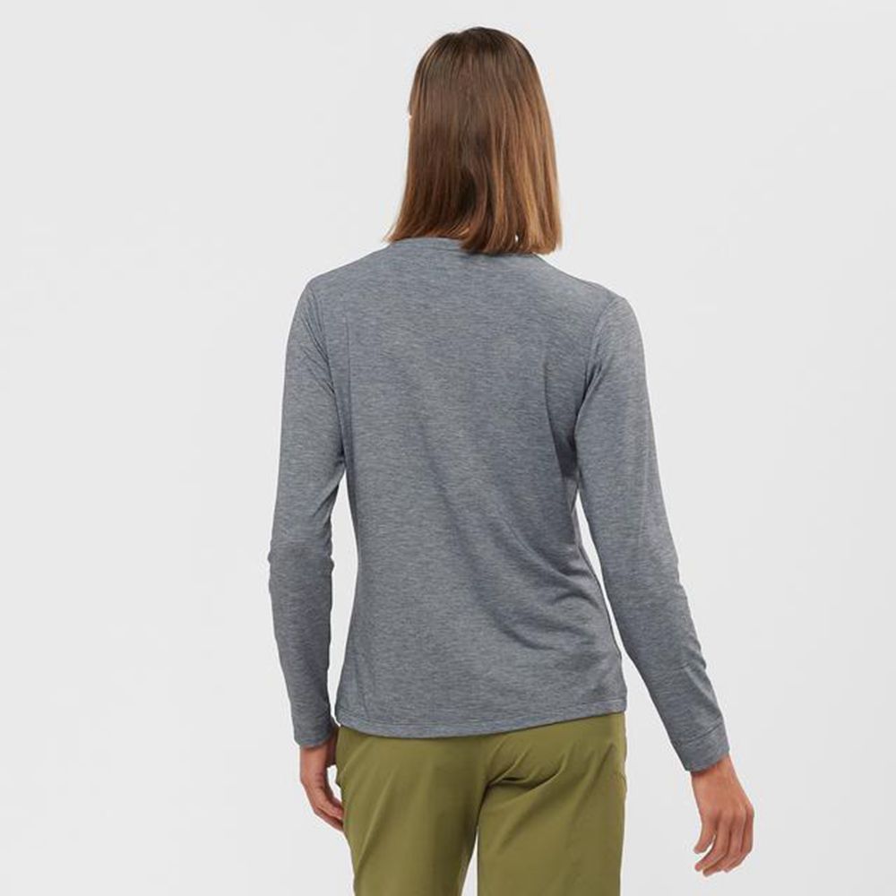 Dámské Mezivrstvy Salomon ESSENTIAL LONG SLEEVE Černé | TJW-024697