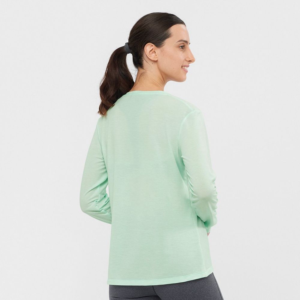 Dámské Mezivrstvy Salomon ESSENTIAL LONG SLEEVE Černé | TJW-024697