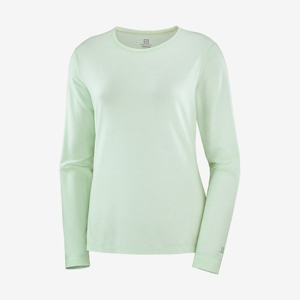 Dámské Mezivrstvy Salomon ESSENTIAL LONG SLEEVE Černé | TJW-024697