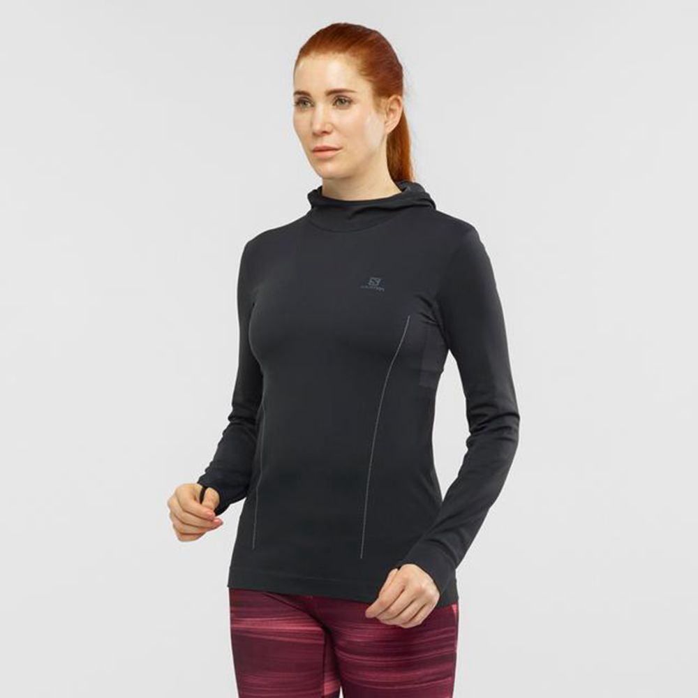 Dámské Mezivrstvy Salomon ESSENTIAL SEAMLESS HOODIE Béžový | UQS-318025