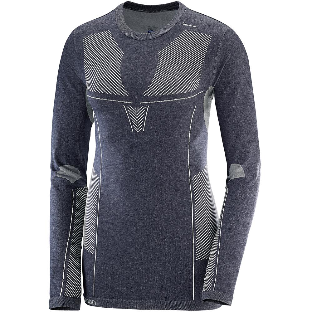 Dámské Mezivrstvy Salomon PRIMO WARM LS CN W Slategray | EHV-692851