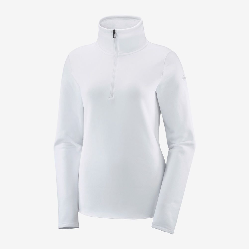 Dámské Mezivrstvy Salomon WARM AMBITION HALF ZIP W Half Zip Jacket Bílé | LRK-986237