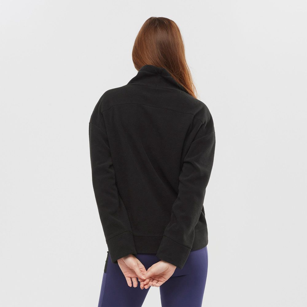 Dámské Mikiny Salomon OUTLIFE MIDLAYER W Crewneck Černé | ZFT-620814