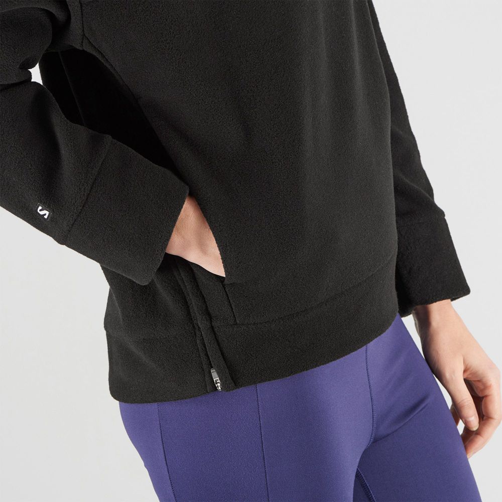 Dámské Mikiny Salomon OUTLIFE MIDLAYER W Crewneck Černé | ZFT-620814