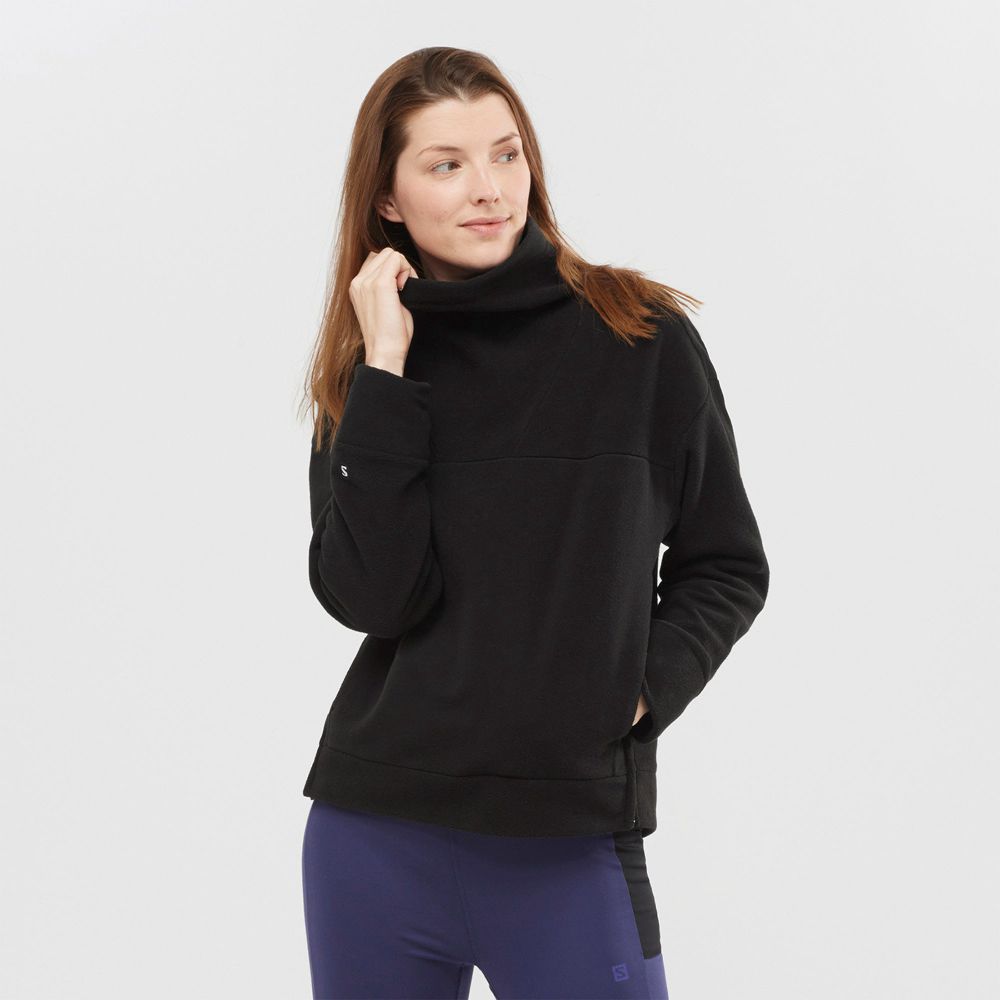 Dámské Mikiny Salomon OUTLIFE MIDLAYER W Crewneck Černé | ZFT-620814