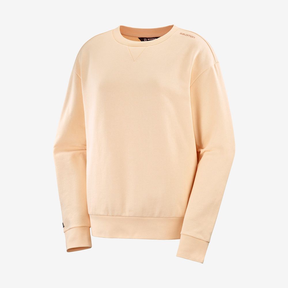 Dámské Mikiny Salomon OUTLIFE SUMMER Crewneck Béžový | ZIV-568241