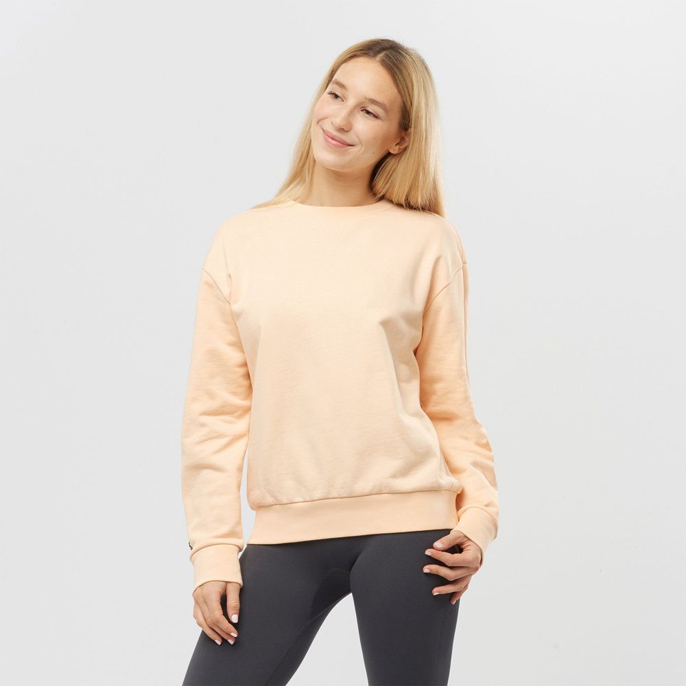 Dámské Mikiny Salomon OUTLIFE SUMMER Crewneck Béžový | ZIV-568241