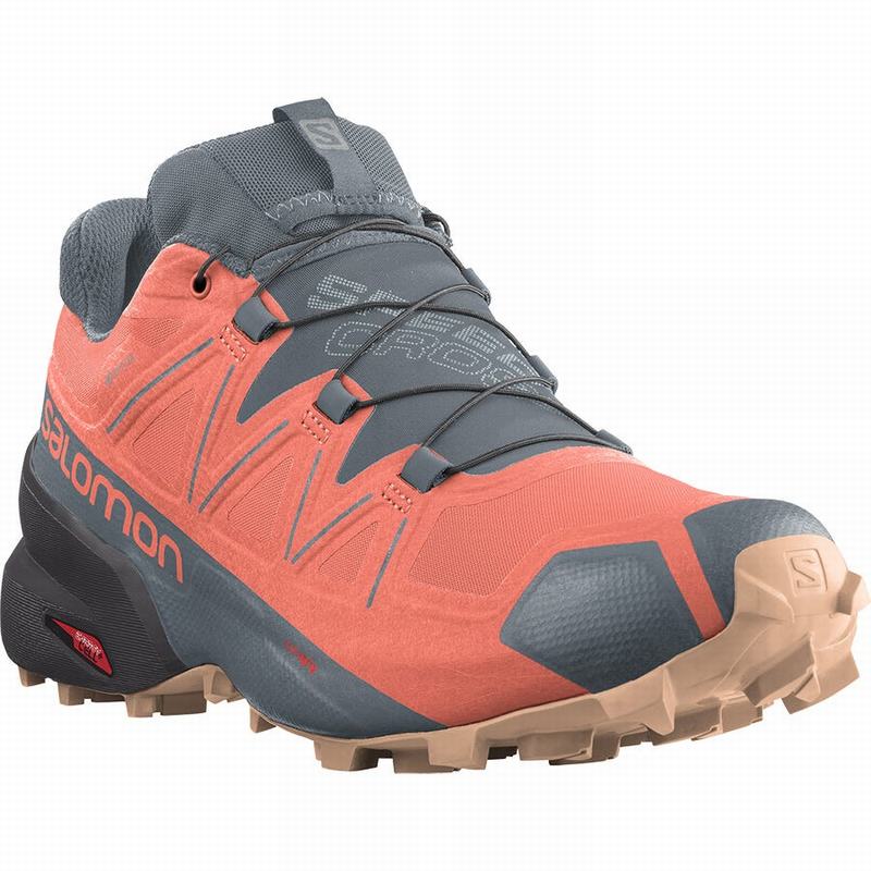 Dámské Trailové Běžecké Boty Salomon SPEEDCROSS 5 GORE-TEX Oranžové Šedé | 1634RJZTA