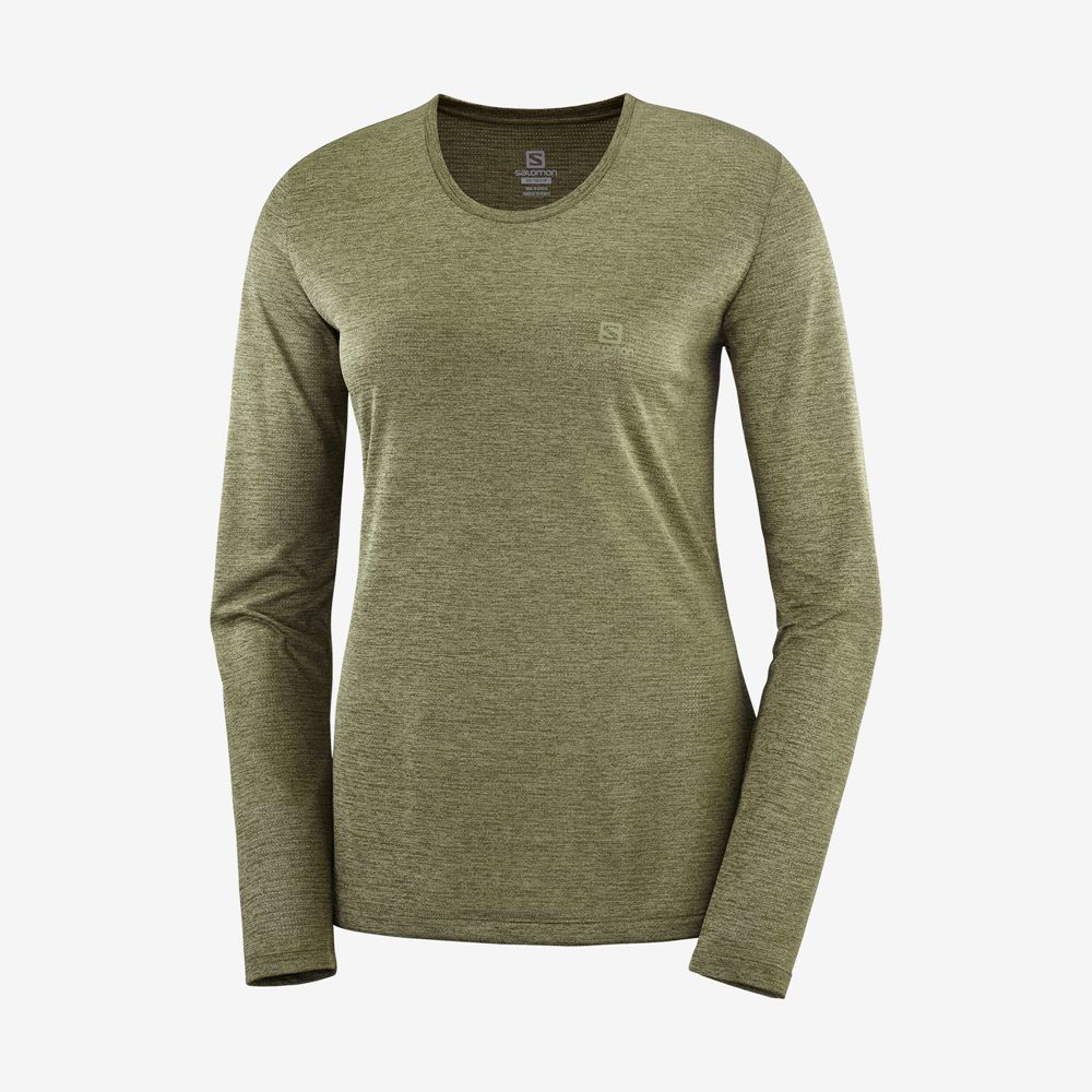 Dámské Tričko Salomon AGILE Long Sleeve Olivy Zelené | STQ-840935