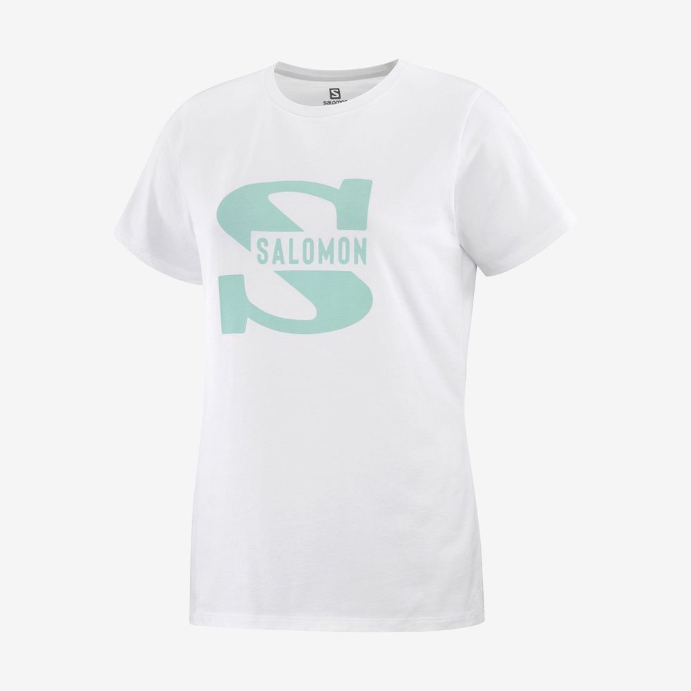 Dámské Tričko Salomon OUTLIFE BIG LOGO Krátké Sleeve Bílé | AOY-014538