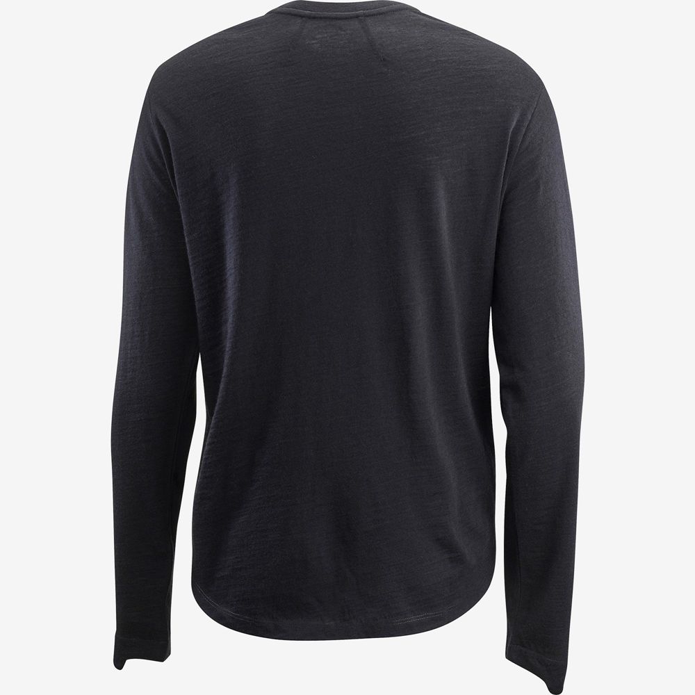 Dámské Tričko Salomon OUTLIFE MERINO LS W Long Sleeve Černé | FOB-056782