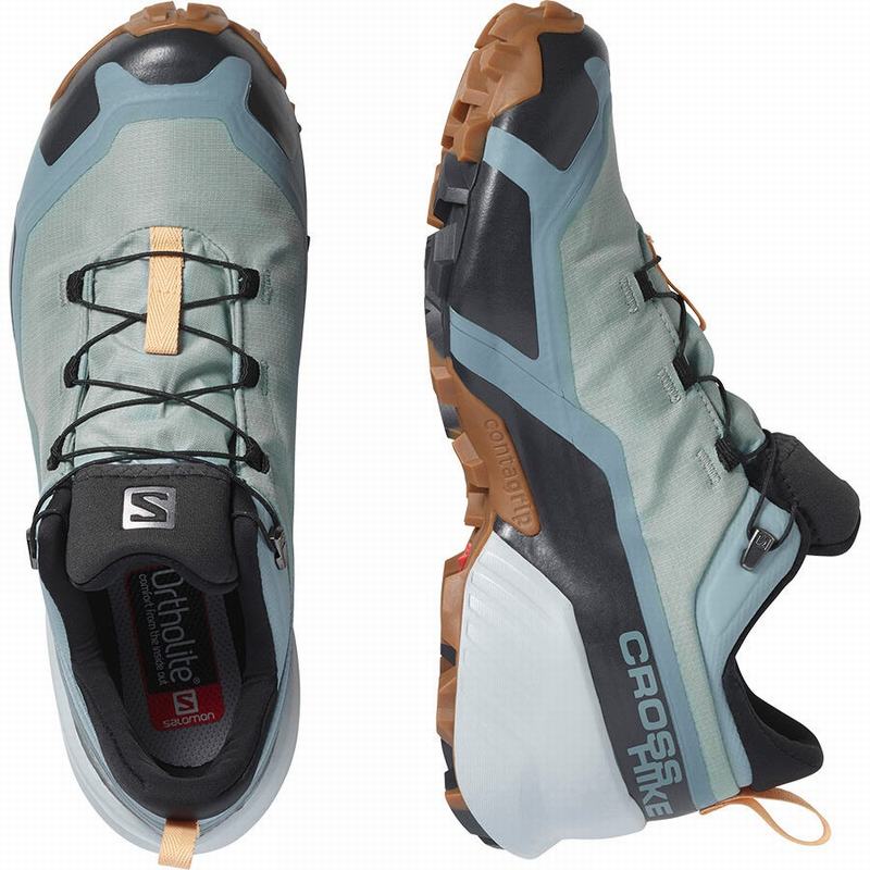 Dámské Turistické Boty Salomon CROSS HIKE GORE-TEX Zelene Krém | FDA-215679