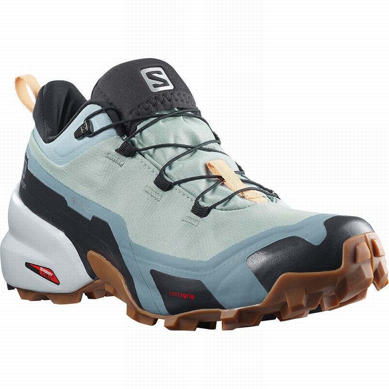 Dámské Turistické Boty Salomon CROSS HIKE GORE-TEX Zelene Krém | FDA-215679