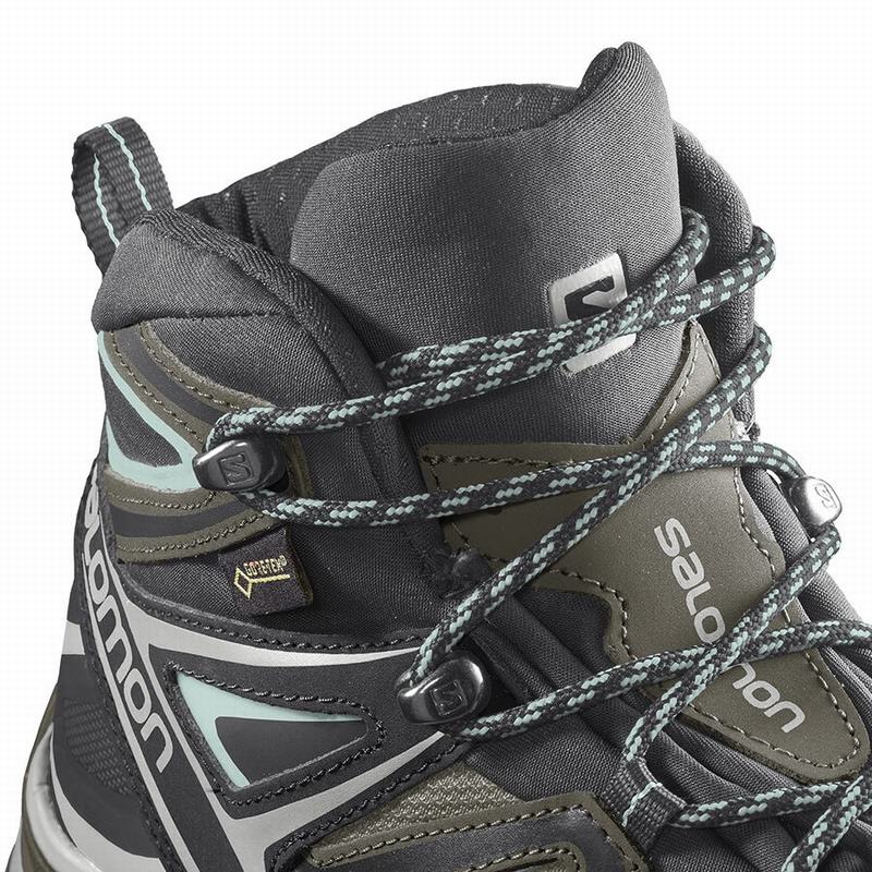 Dámské Turistické Boty Salomon X ULTRA 3 MID GORE-TEX Olivy Zelené Černé | PXY-328715