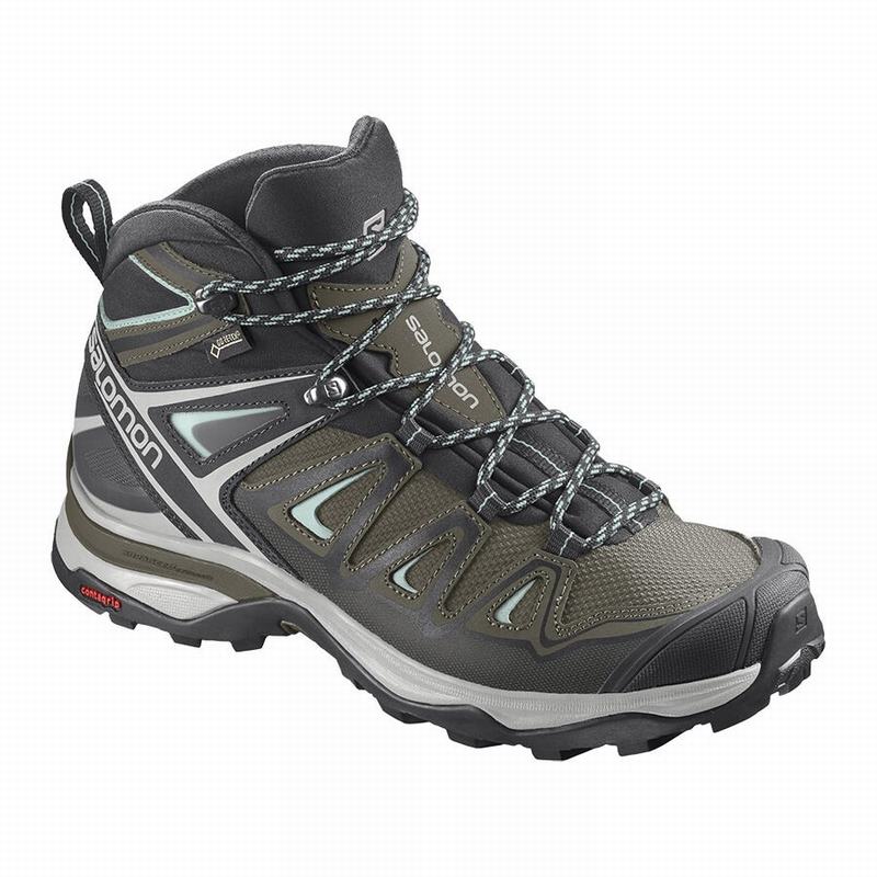 Dámské Turistické Boty Salomon X ULTRA 3 MID GORE-TEX Olivy Zelené Černé | PXY-328715