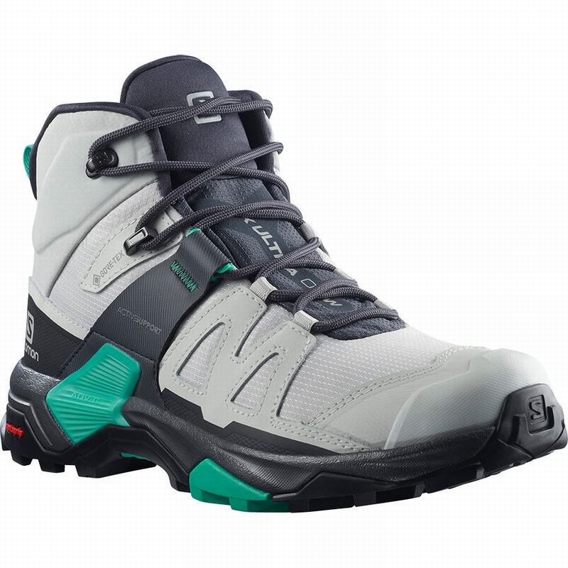 Dámské Turistické Boty Salomon X ULTRA 4 MID GORE-TEX Šedé Mátově Zelená | CNL-540279