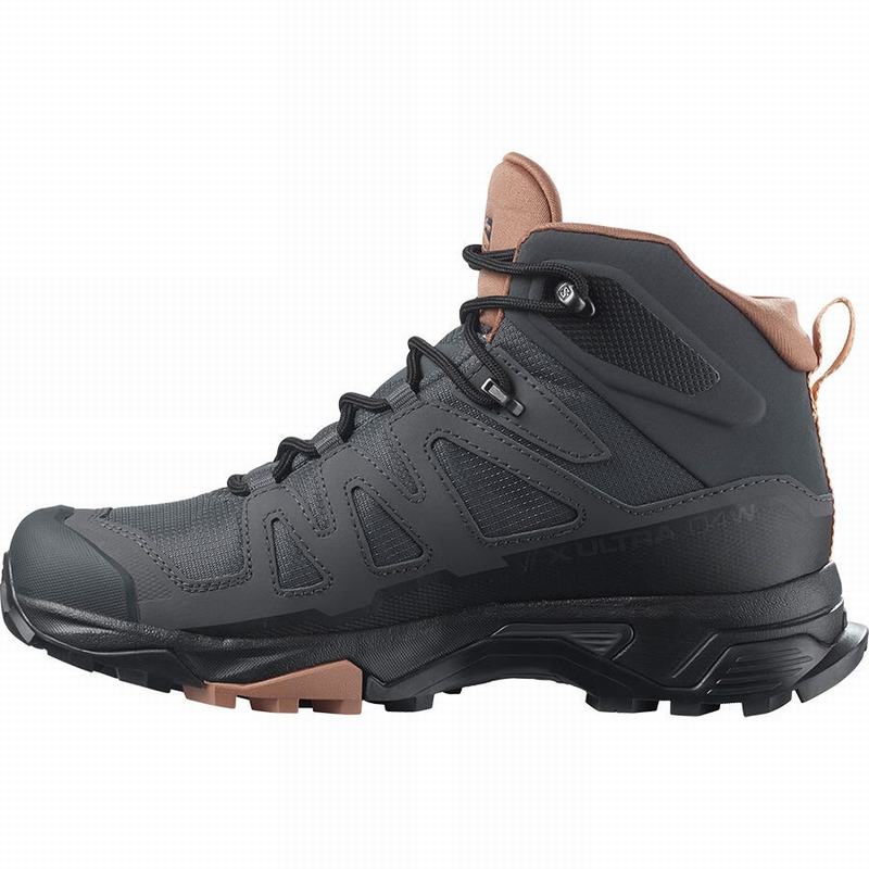 Dámské Turistické Boty Salomon X ULTRA 4 MID GORE-TEX Tmavě Šedé Krém | XNA-851240