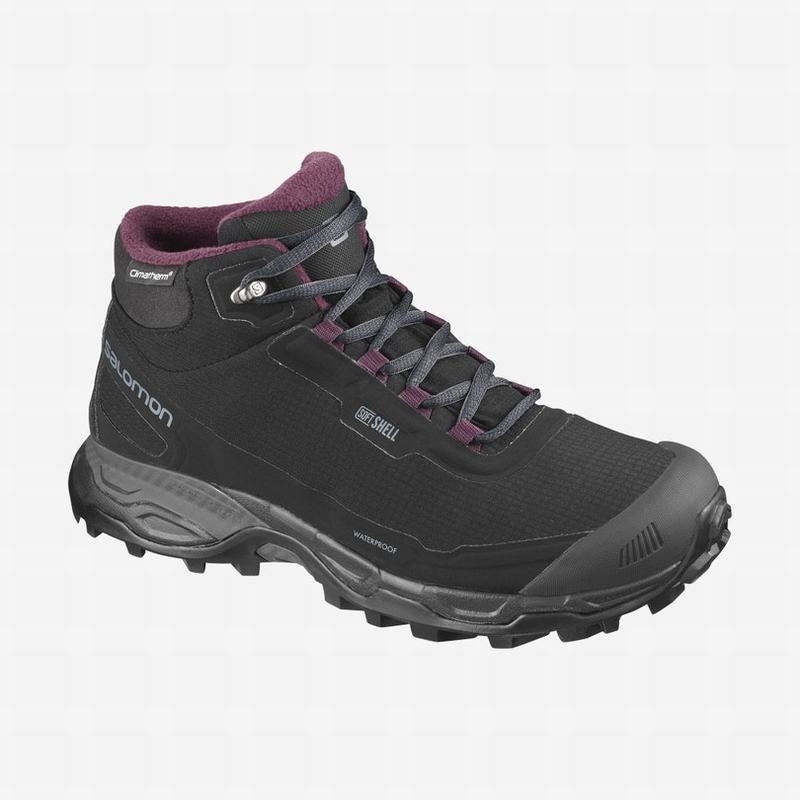 Dámské Zimní Boty Salomon SHELTER SPIKES CLIMASALOMON WATERPROOF Černé | 5396DVAJM