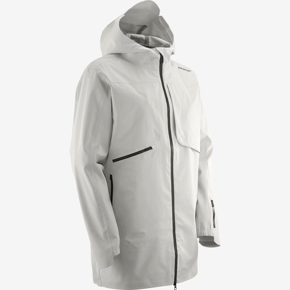 Pánské Bundy Salomon OUTLIFE WP COMMUTER PARKA M Nepromokavé Bílé | XVS-940812