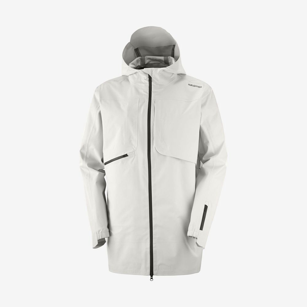 Pánské Bundy Salomon OUTLIFE WP COMMUTER PARKA M Nepromokavé Bílé | XVS-940812