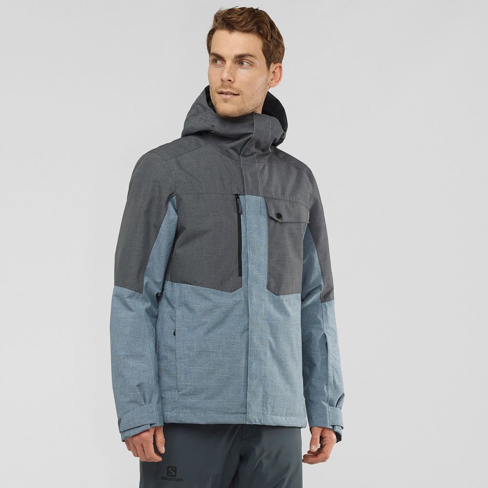 Pánské Bundy Salomon POWDERSTASH M Ski Blankyt | GXI-410387