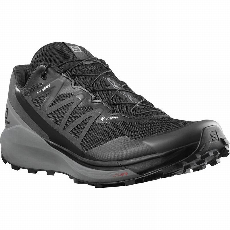 Pánské Běžecké Boty Salomon SENSE RIDE 4 GORE-TEX INVISIBLE FIT Černé | OKB-364780