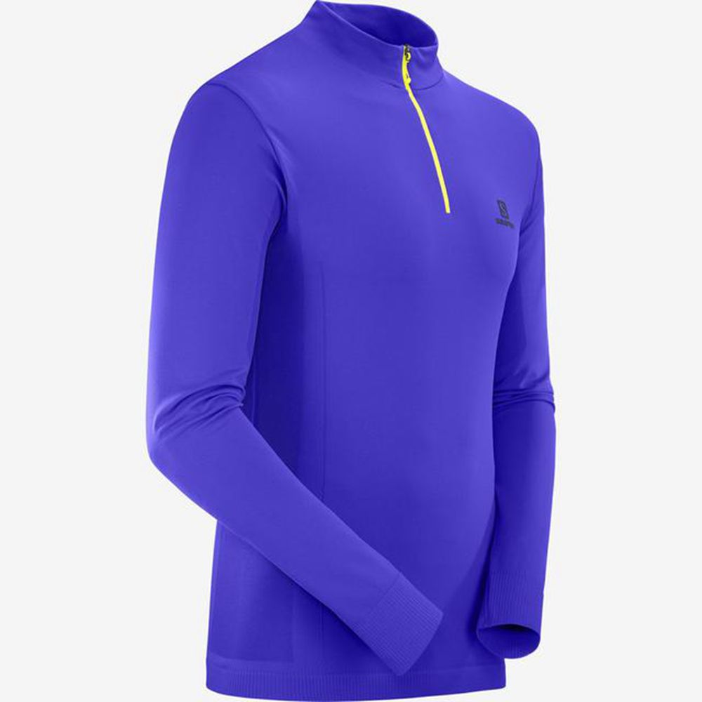 Pánské Mezivrstvy Salomon EXPLORE SEAMLESS HALF ZIP Blankyt | AKX-083296