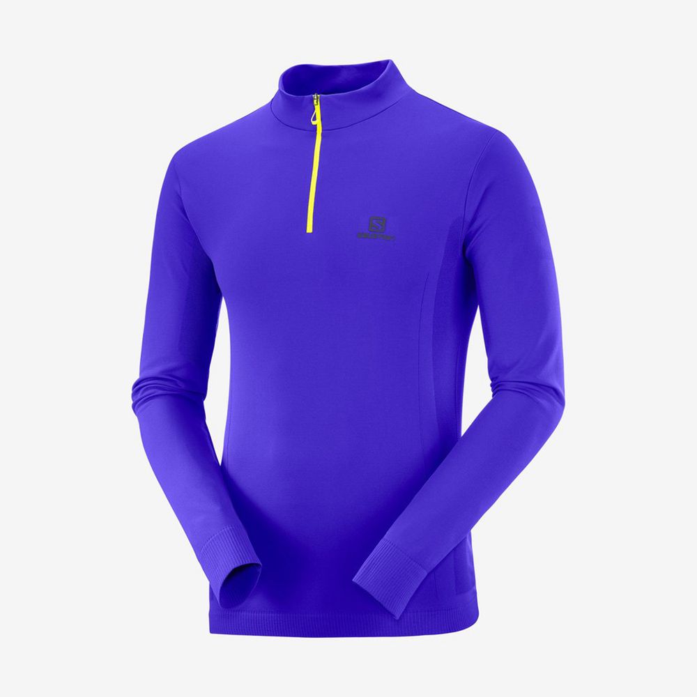 Pánské Mezivrstvy Salomon EXPLORE SEAMLESS HALF ZIP Blankyt | AKX-083296