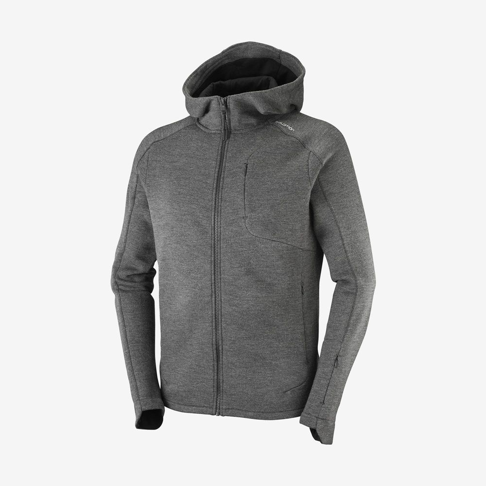 Pánské Mezivrstvy Salomon OUTLIFE TECH LS FZ MID HOODIE M Šedé | ONJ-894763