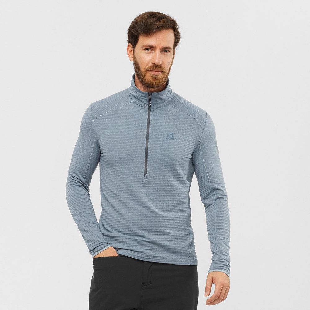 Pánské Mezivrstvy Salomon OUTLINE HALF ZIP MID Blankyt | RZN-759814