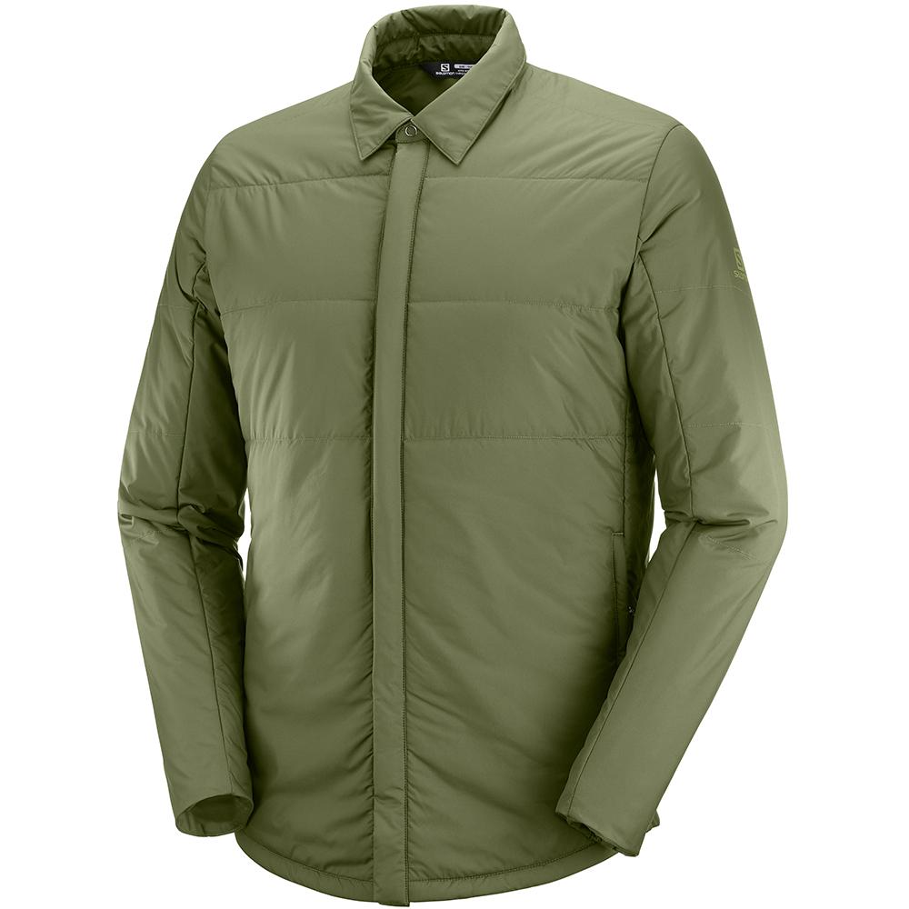 Pánské Mezivrstvy Salomon SNOWSHELTER INSULATED SHIRT M Olivy Zelené | JFE-723814