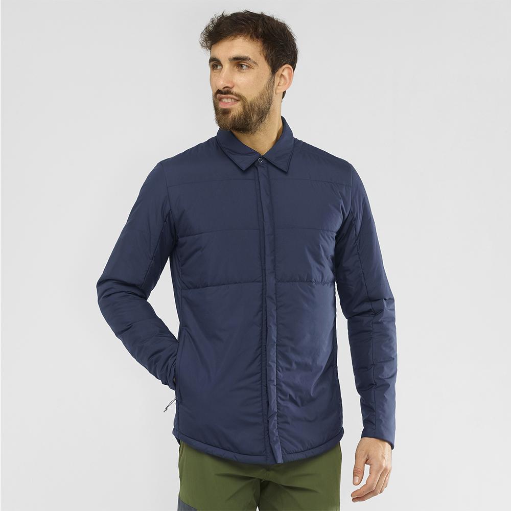 Pánské Mezivrstvy Salomon SNOWSHELTER INSULATED SHIRT M Tmavě Blankyt | PHK-456219