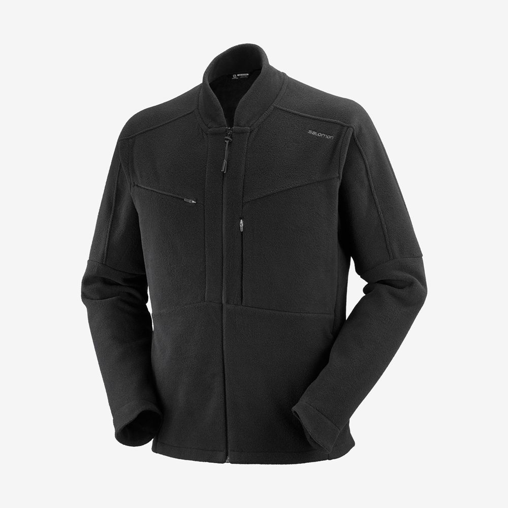 Pánské Mikiny S Kapucí Salomon OUTLIFE ZIP FRONT MIDLAYER M Sportswear Černé | LOZ-061583