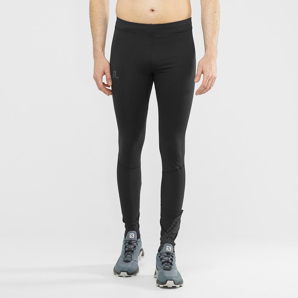 Pánské Tights Salomon AGILE LONG M Černé | TVB-956780