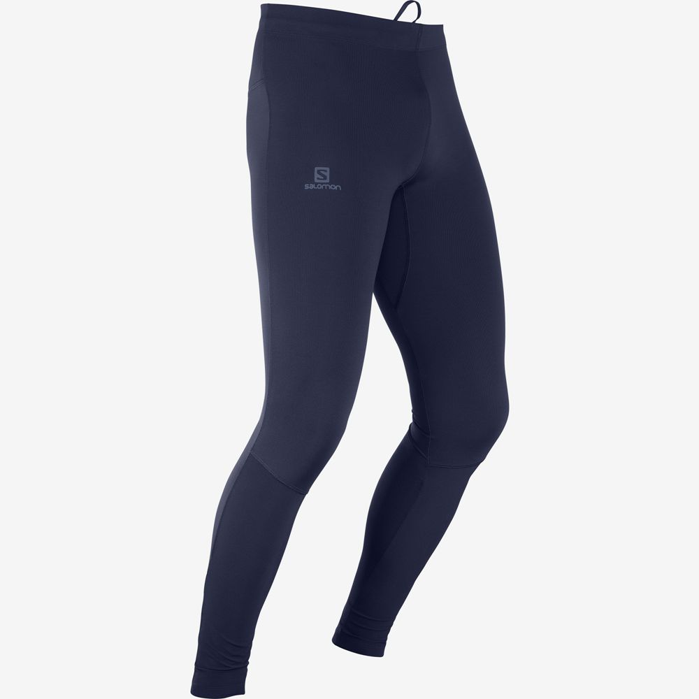 Pánské Tights Salomon AGILE LONG Tmavě Blankyt | HZF-609324